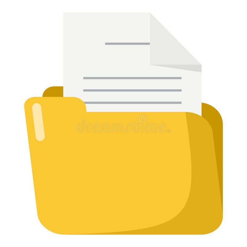 Carpeta con el icono plano de papel aislado en blanco libre illustration Carpeta con el icono plano de papel aislado en blanco libre illustration