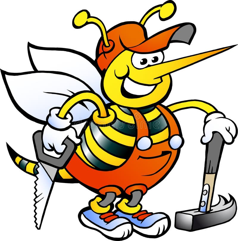 Carpintero de trabajo Bee libre illustration Carpintero de trabajo Bee libre illustration