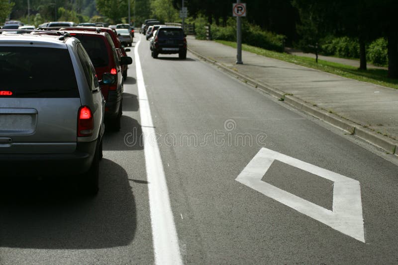 Il carpooling corsia sull'autostrada, nello Stato di Washington, USA.