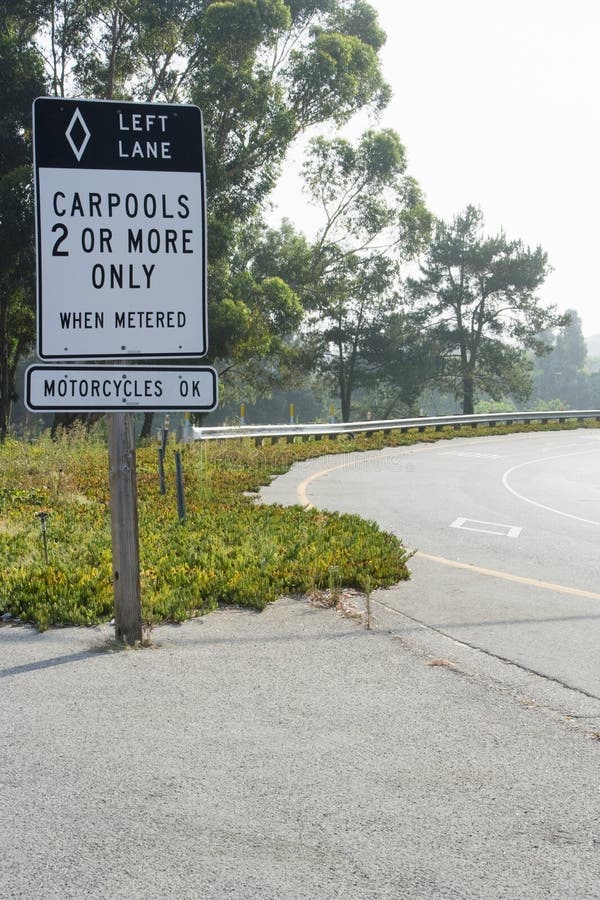 Carpool Only Sign On Road