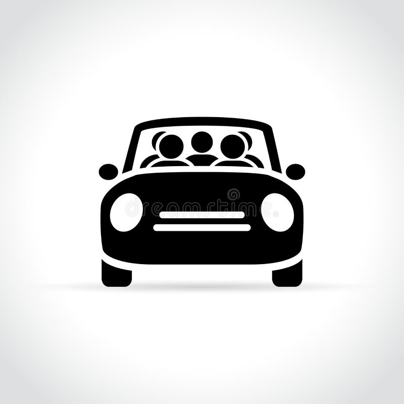 Carpooling-Symbol auf weißem Hintergrund lizenzfreie abbildung