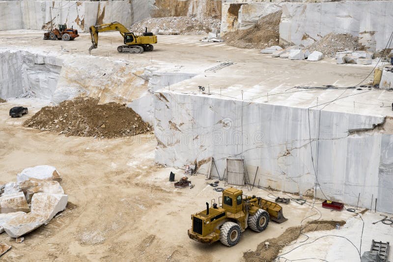 Inside of Carrara Marble Quarry, Tuscany, Italy Stock Image Image of