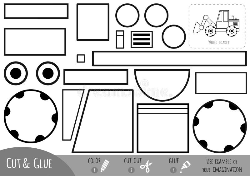 Corte e cole, corte partes do sorvete e cole. jogo educativo para crianças,  planilha para impressão, ilustração vetorial