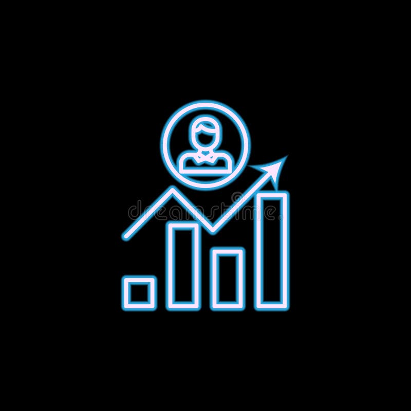 a carreira cresce a linha ícone no estilo de néon Um de caçar cabeças, ícone da coleção da hora pode ser usado para UI, UX ilustração stock a carreira cresce a linha ícone no estilo de néon Um de caçar cabeças, ícone da coleção da hora pode ser usado para UI, UX ilustração stock