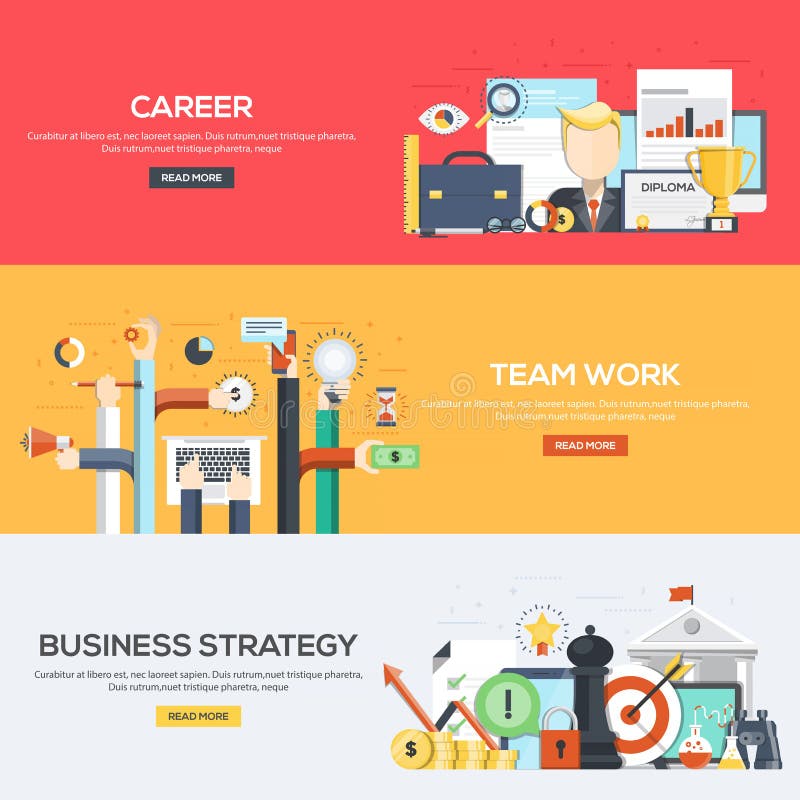 Carrera de las banderas, trabajo del equipo y estrategia empresarial diseñados planos libre illustration Carrera de las banderas, trabajo del equipo y estrategia empresarial diseñados planos libre illustration