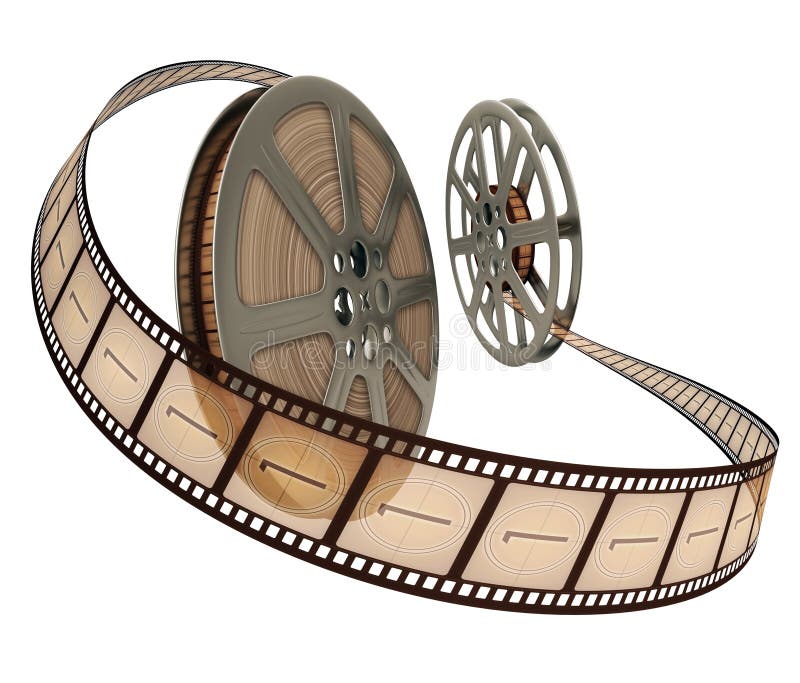 Carretel de película sobre o branco ilustração royalty free Carretel de película sobre o branco ilustração royalty free
