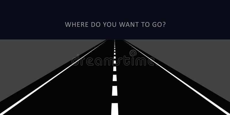 Carretera de asfalto en la noche que va a la distancia stock de ilustración Carretera de asfalto en la noche que va a la distancia stock de ilustración