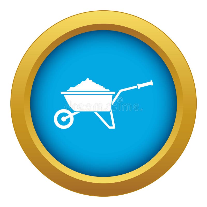 Carretilla cargada con el vector azul del icono del suelo aislado ilustración del vector Carretilla cargada con el vector azul del icono del suelo aislado ilustración del vector