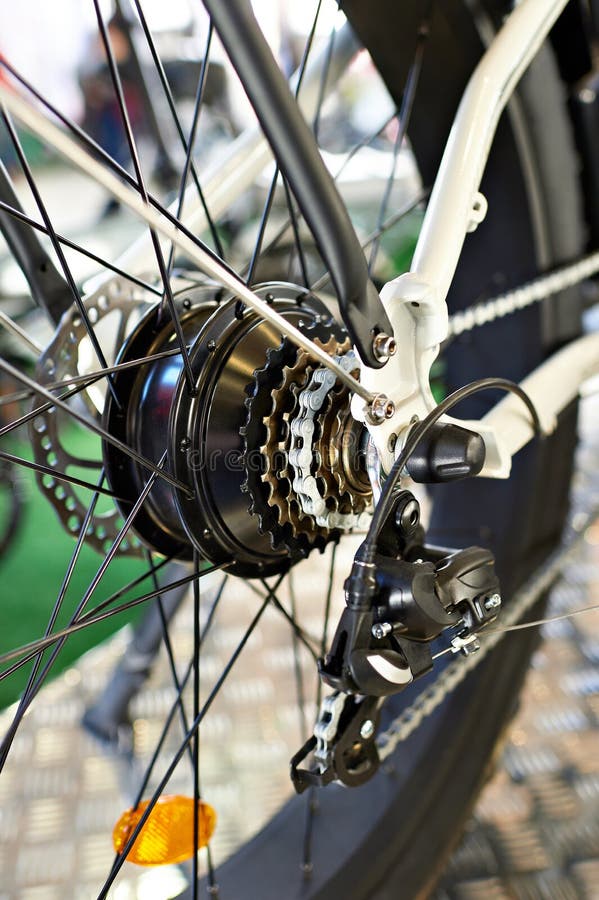 Rear Wheel Electric Motorcycle with Engine Inside Stock Photo Image