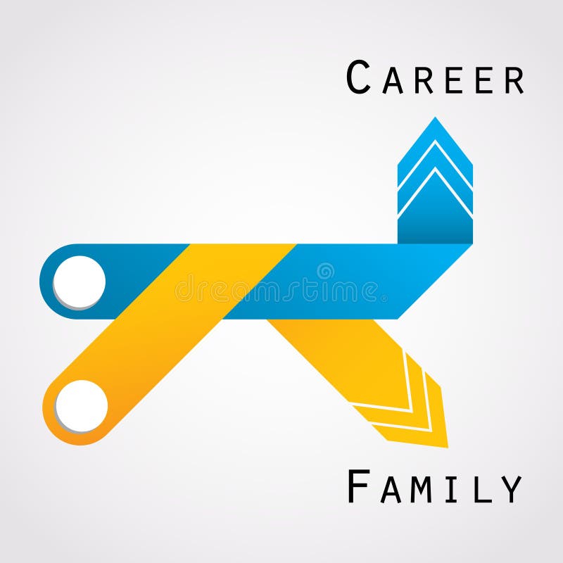 Career and family balance sign. Career and family balance sign