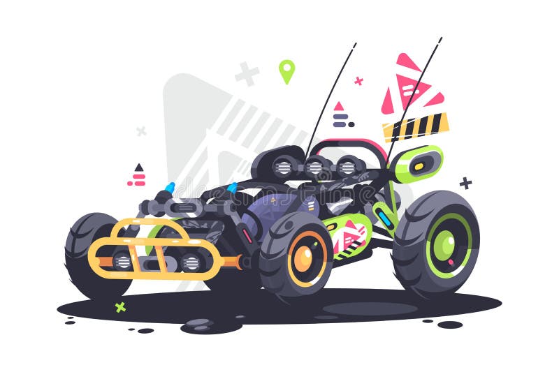 Carrinho do carro de competência ilustração do vetor Carrinho do carro de competência ilustração do vetor