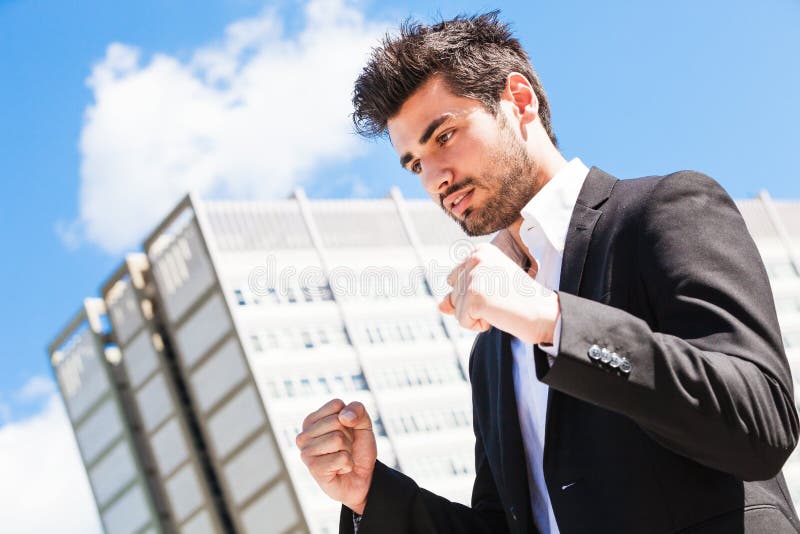 Carrière d'homme de jeune travailleur Homme d'affaires photographie stock