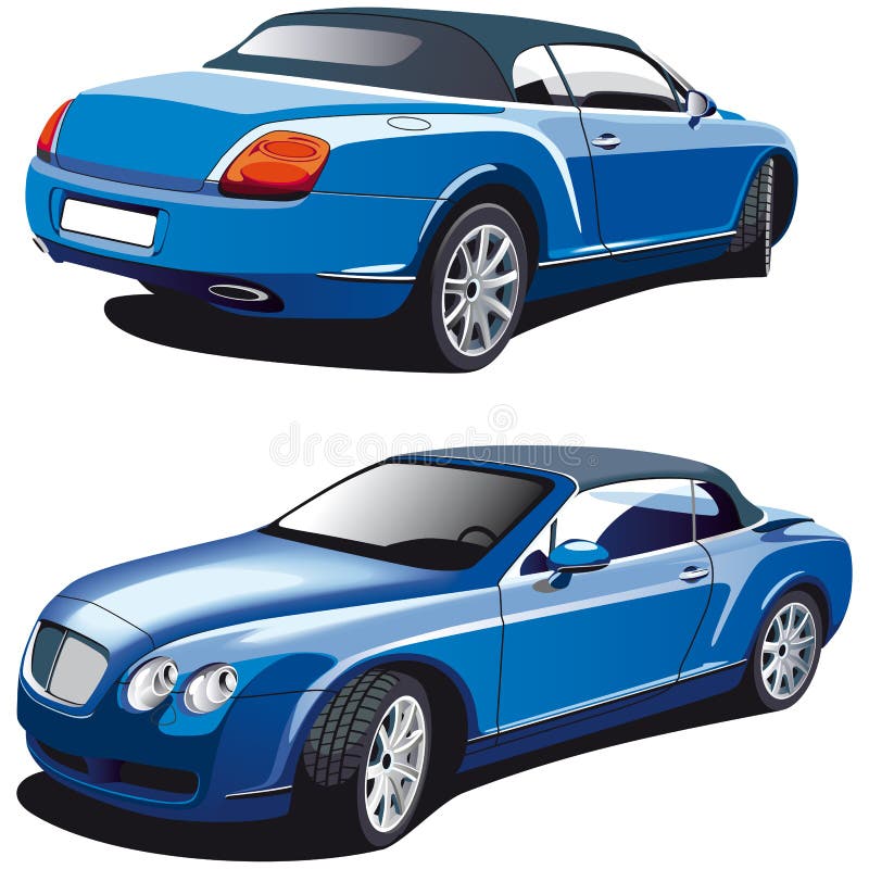 Carro azul luxuoso ilustração royalty free Carro azul luxuoso ilustração royalty free