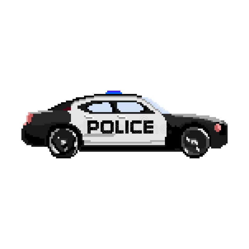 Pixels de carros de polícia de 8 bits para ativos de jogos e