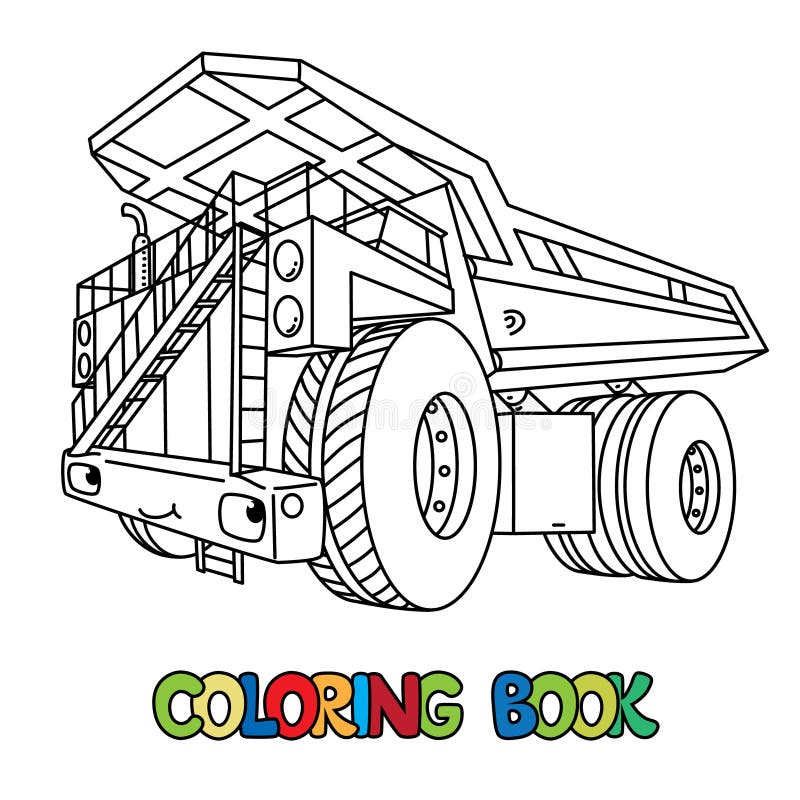 Engraçado grande trator pesado com olhos. Livro para colorir imagem  vetorial de passengerz© 328243598