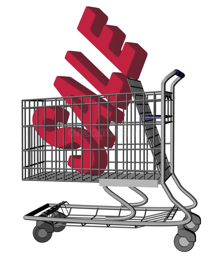 Carro de compra da venda ilustração royalty free Carro de compra da venda ilustração royalty free