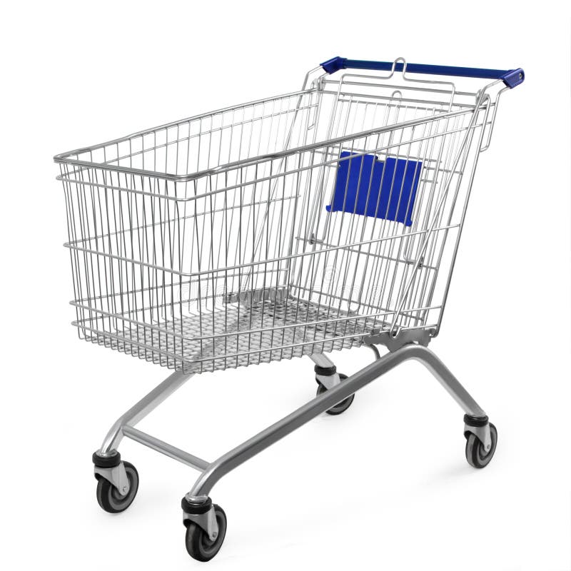 Carro de compra isolado no fundo branco ilustração stock Carro de compra isolado no fundo branco ilustração stock