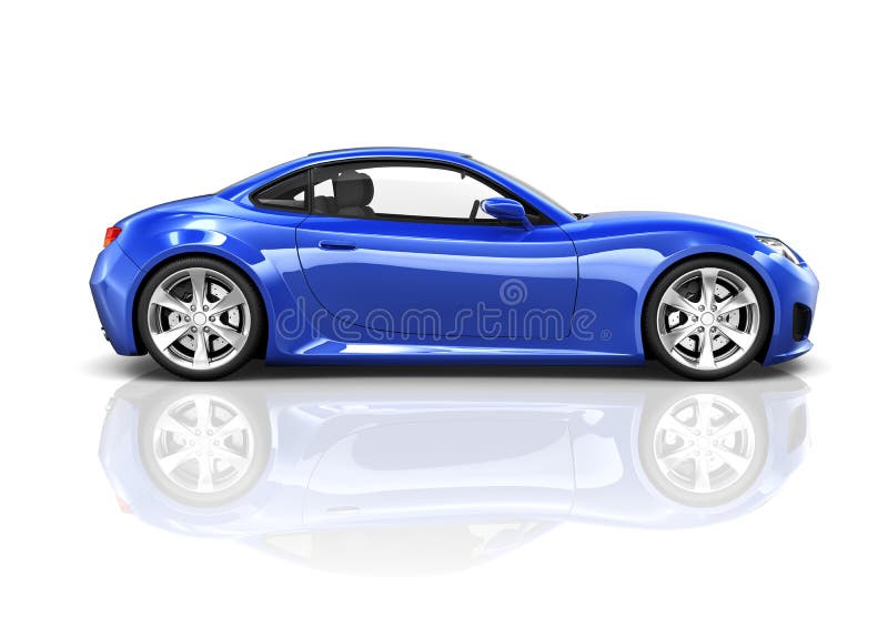 Luxury Blue 3D Sports Car. Luxury Blue 3D Sports Car.