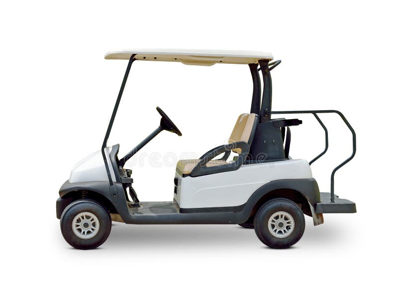 Golfcart Del Carro De Golf Aislado En El Fondo Blanco Imagen de archivo
