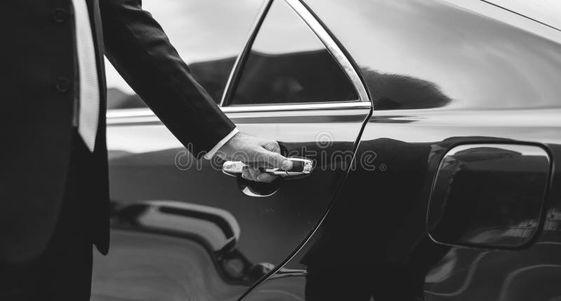 Carro de Handle Limousine Door do homem de negócios