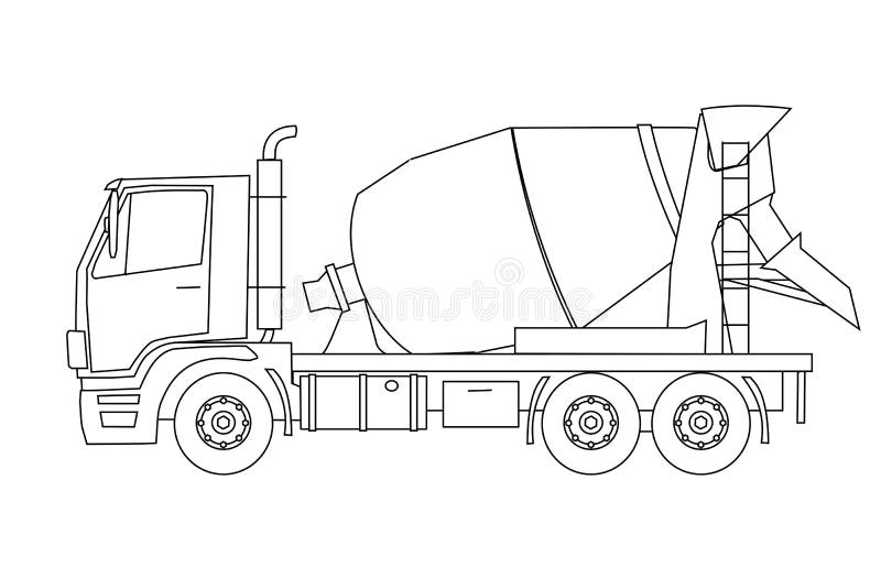 Carro del mezclador concreto stock de ilustración Carro del mezclador concreto stock de ilustración