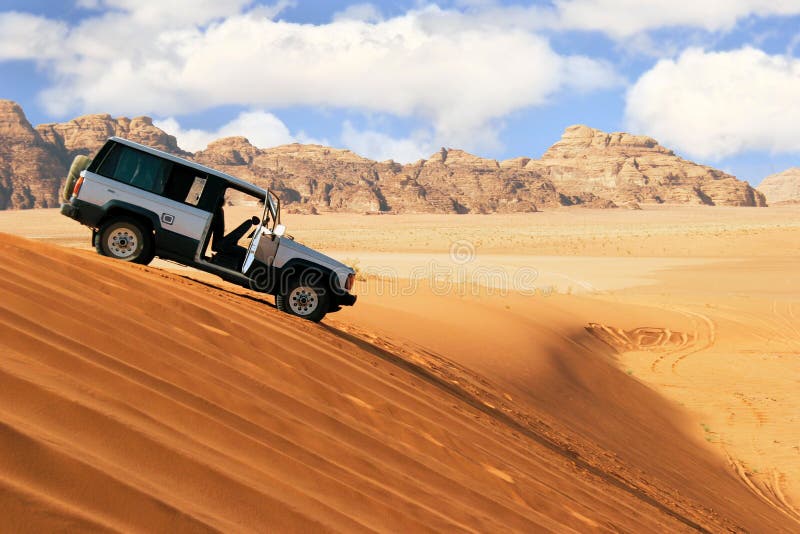 Jeep car in rocky desert. Jeep car in rocky desert