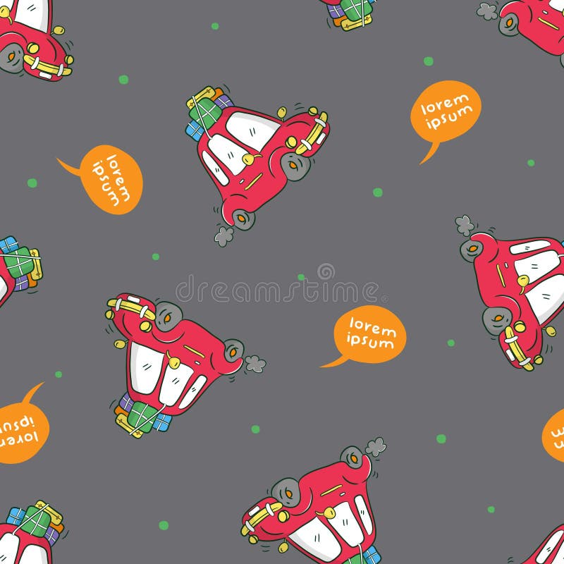 Carro dos desenhos animados do teste padrão ilustração do vetor Carro dos desenhos animados do teste padrão ilustração do vetor