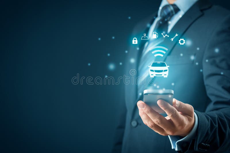 Carro inteligente e app esperto do telefone Carro inteligente e app esperto do telefone