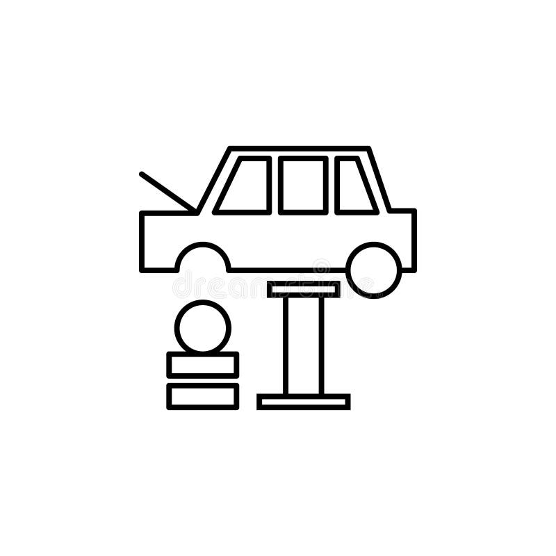 Carro, pneu, ícone do esboço da mudança Pode ser usado para a Web, logotipo, app móvel, UI, UX ilustração royalty free Carro, pneu, ícone do esboço da mudança Pode ser usado para a Web, logotipo, app móvel, UI, UX ilustração royalty free