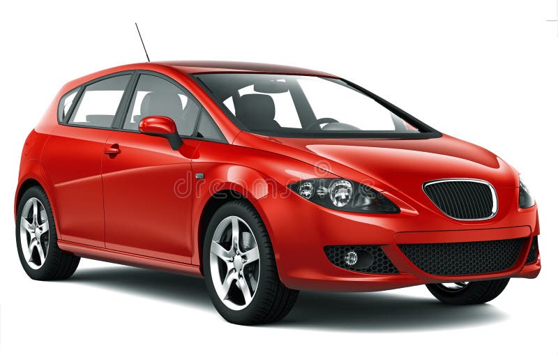 Carro vermelho compacto imagem de stock royalty free Carro vermelho compacto imagem de stock royalty free