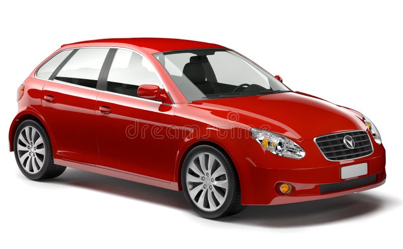 3D generated red shiny car. 3D generated red shiny car.