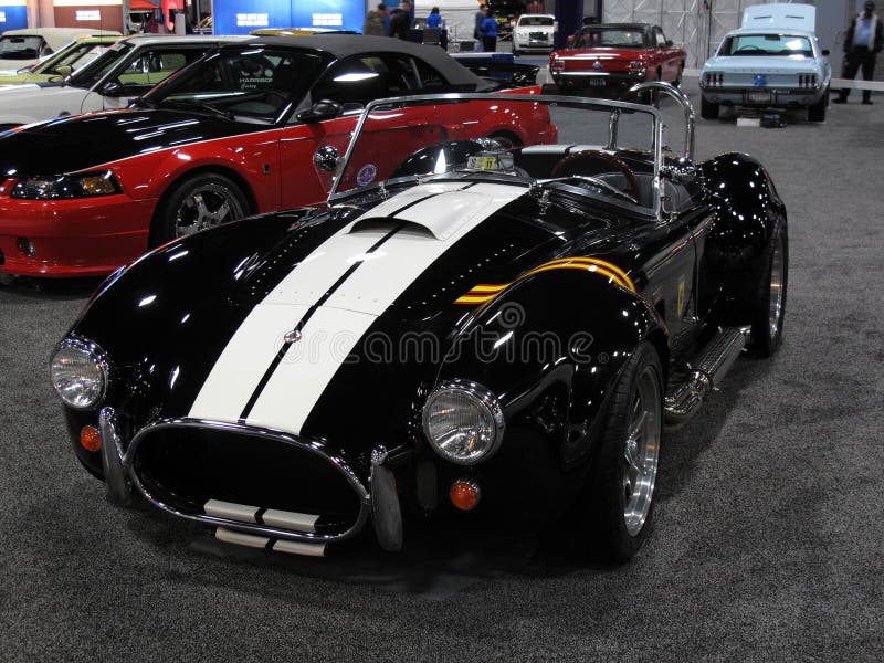 Carroll Shelby Black and White Cobra