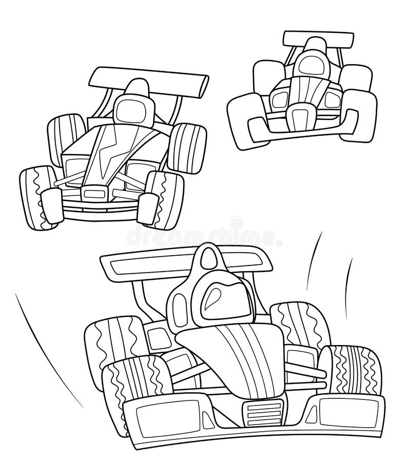 Carros de corridas que colorem a página, linha preta ilustração do vetor no fundo branco Linha arte do carro da velocidade F?rmul ilustração do vetor Carros de corridas que colorem a página, linha preta ilustração do vetor no fundo branco Linha arte do carro da velocidade F?rmul ilustração do vetor
