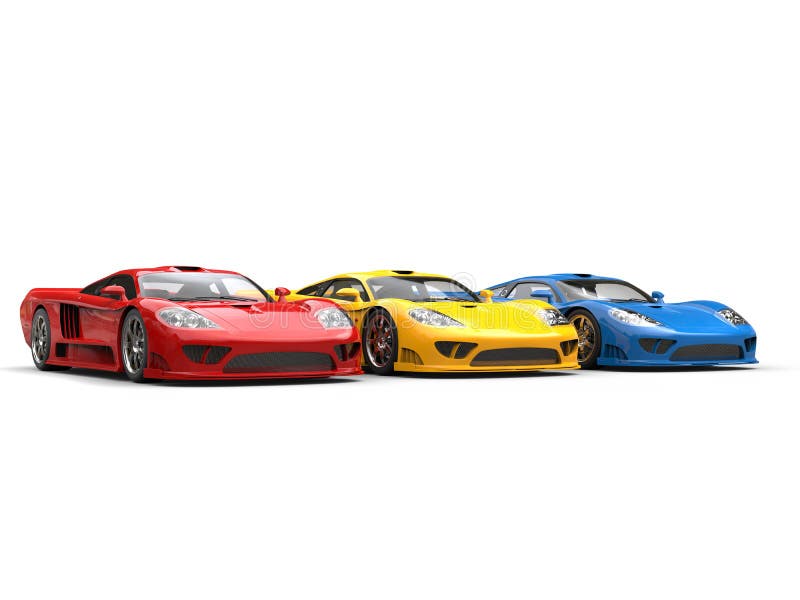Carros de esportes super modernos em cores preliminares ricas ilustração do vetor Carros de esportes super modernos em cores preliminares ricas ilustração do vetor