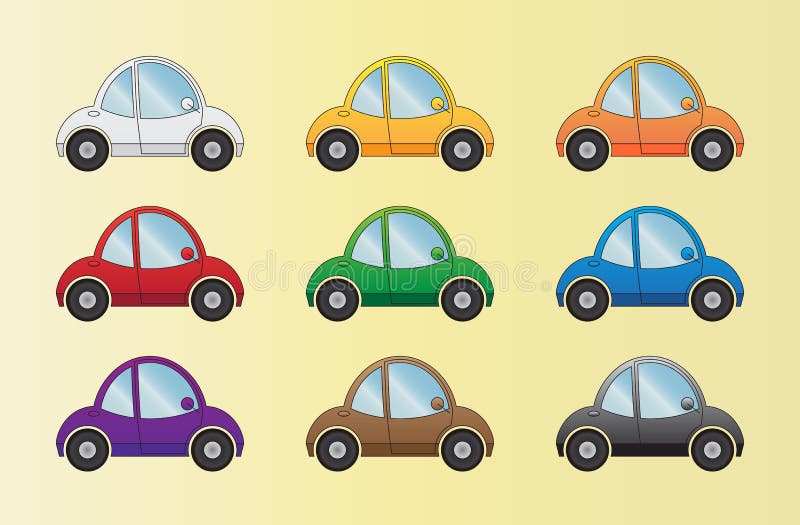 Jogo Colorido Do Carro Dos Desenhos Animados Ilustração Stock - Ilustração  de objeto, imagens: 23263769