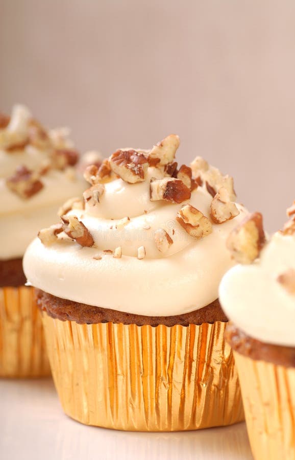 Carrot cake cupcake with cream cheese frosting