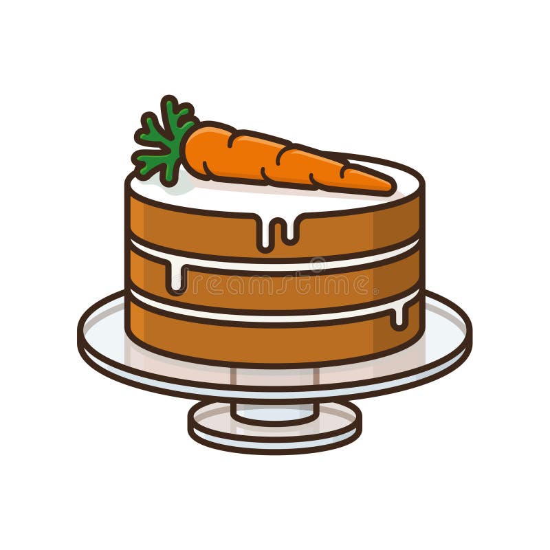 Carrot Cake Isolated Color Vector Illustration Stock Vector