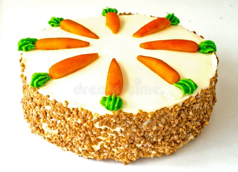 Carrot cake isolated stock images