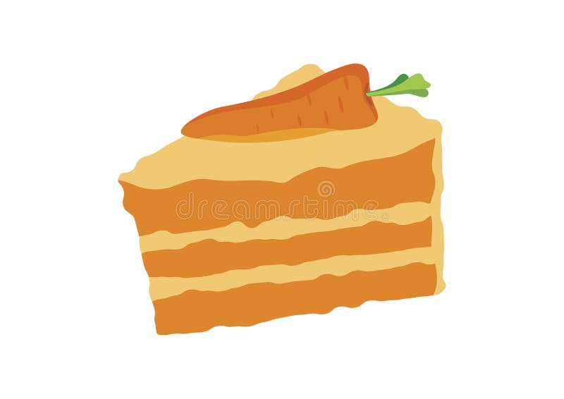 Carrot cake piece vector. 