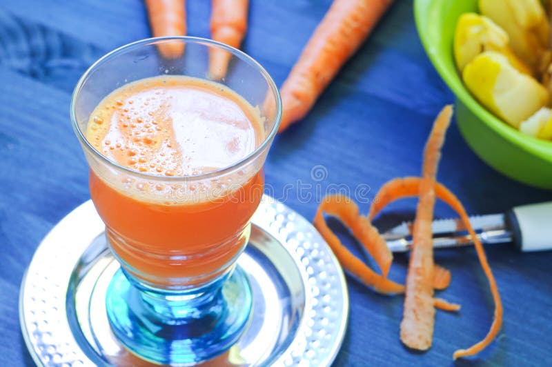 Carrot Juice with Apple and Ginger Stock Image Image of liquid, long