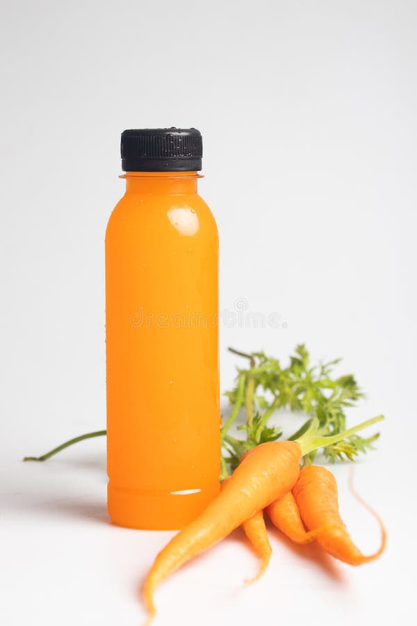 Carrot Juice In A Clear Plastic Bottle Healthy Drink Stock Image how-to-make-fresh-carrot-juice-with-a-blender-youtube