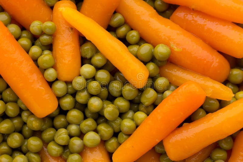 Carrots with Green Peas Vegetable Background Stock Photo Image of