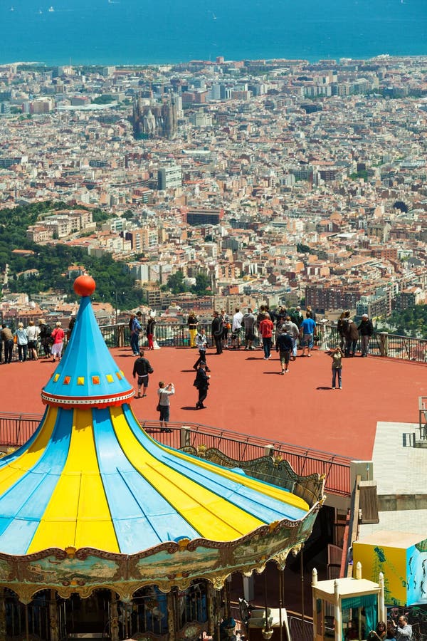 Carrousel at Tibidabo Amusement Park in Barcelona royalty free stock photo Carrousel at Tibidabo Amusement Park in Barcelona royalty free stock photo