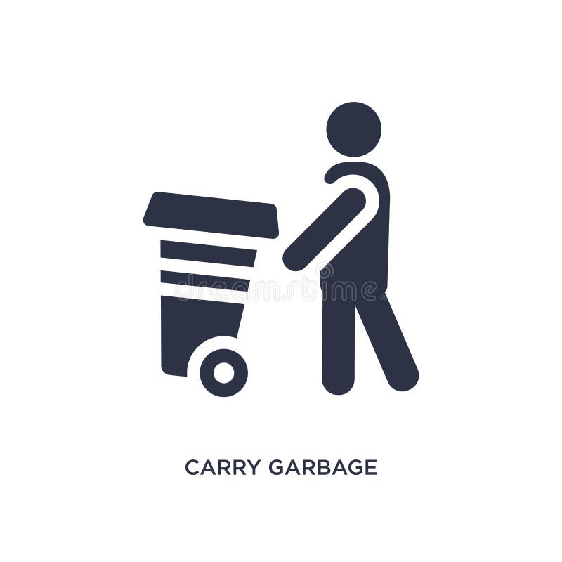 Carry garbage icon on white background. Simple element illustration from behavior concept royalty free illustration