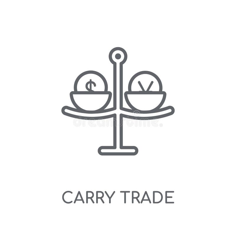 Carry trade linear icon. Modern outline Carry trade logo concept stock illustration Carry trade linear icon. Modern outline Carry trade logo concept stock illustration