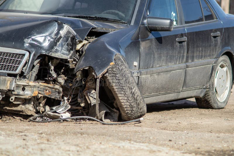 Cars accident on a road stock photography Cars accident on a road stock photography