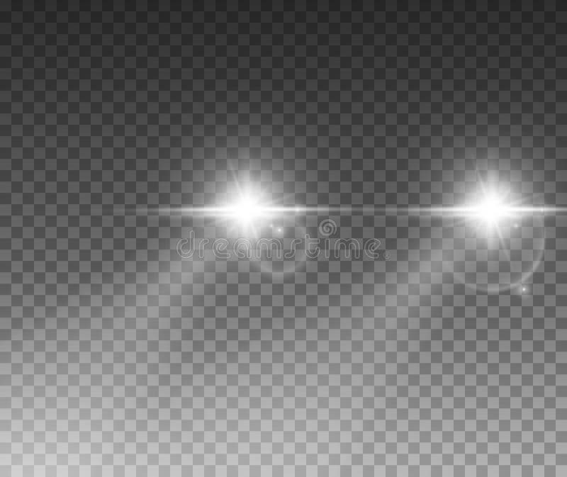 Cars Light Effect. White Glow Car Headlight Bright Beams Ray Isolated on  Transparent Background Stock Vector - Illustration of bright, drive:  117615117