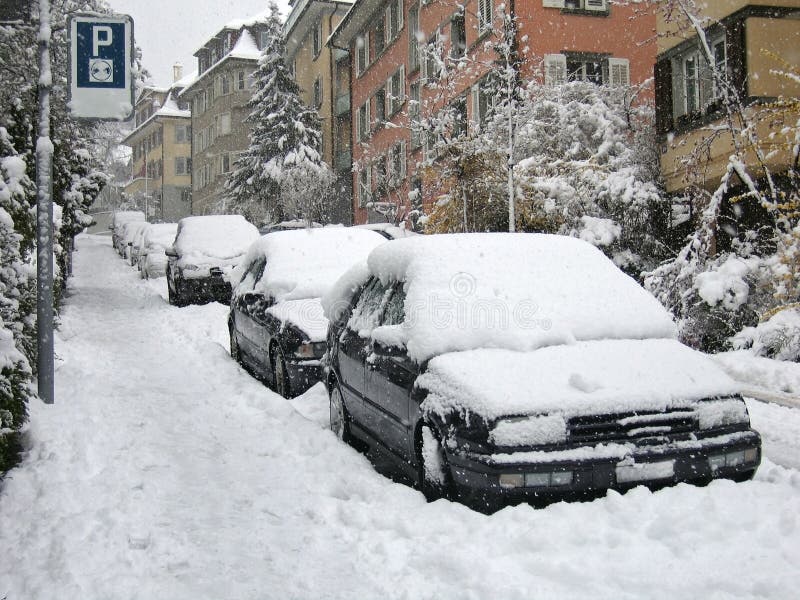 Cars parked on the street