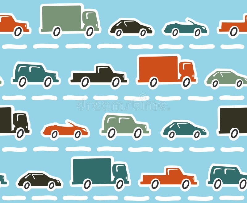 Cars seamless pattern vector illustration