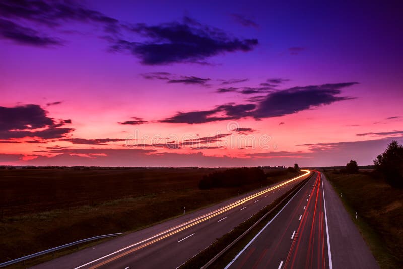 Cars speeding on a highway